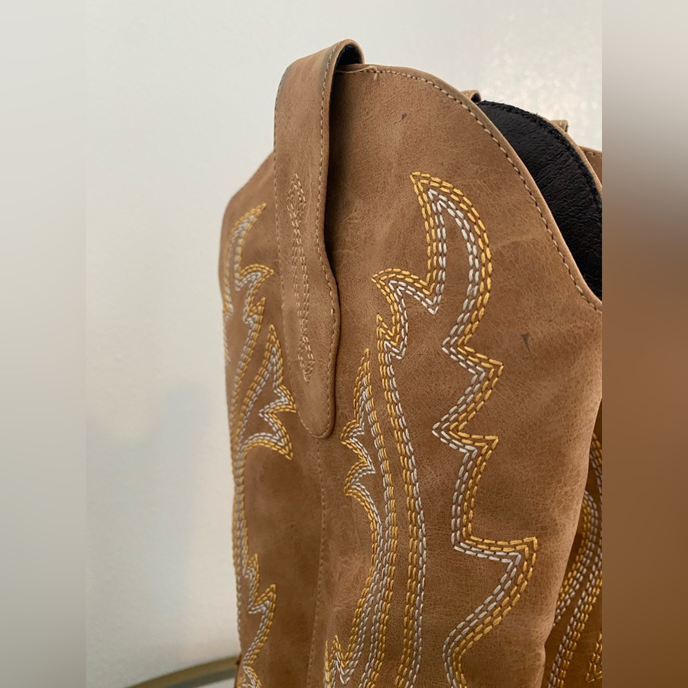 Cowboy Boots for Women Mid Calf Tan Cowgirl Boots Western Boots- size 6 - Picture 9 of 16